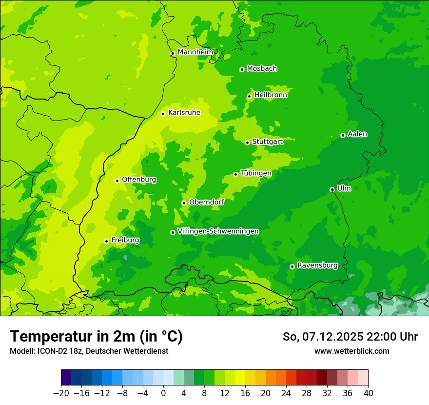 Modellkarten Temperatur