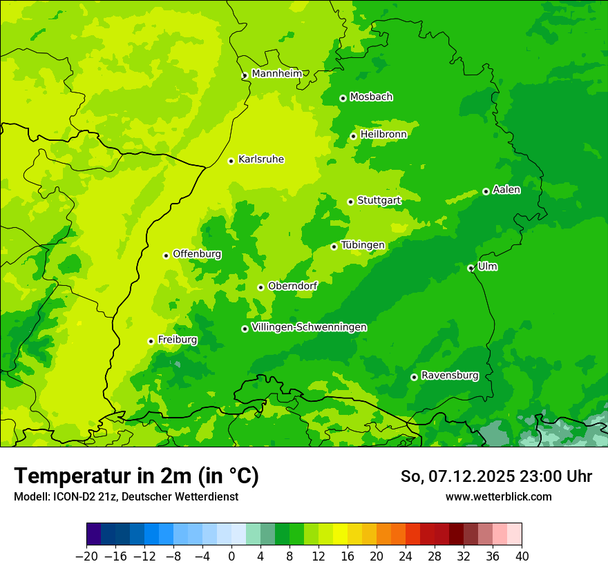 Modellkarten Temperatur