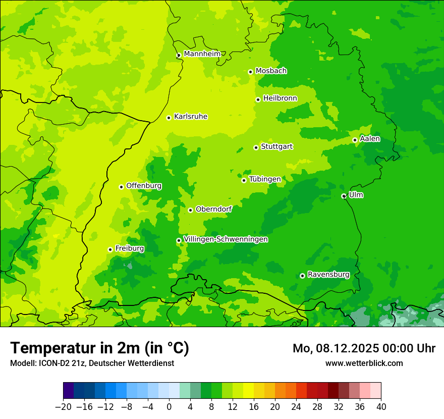 Modellkarten Temperatur