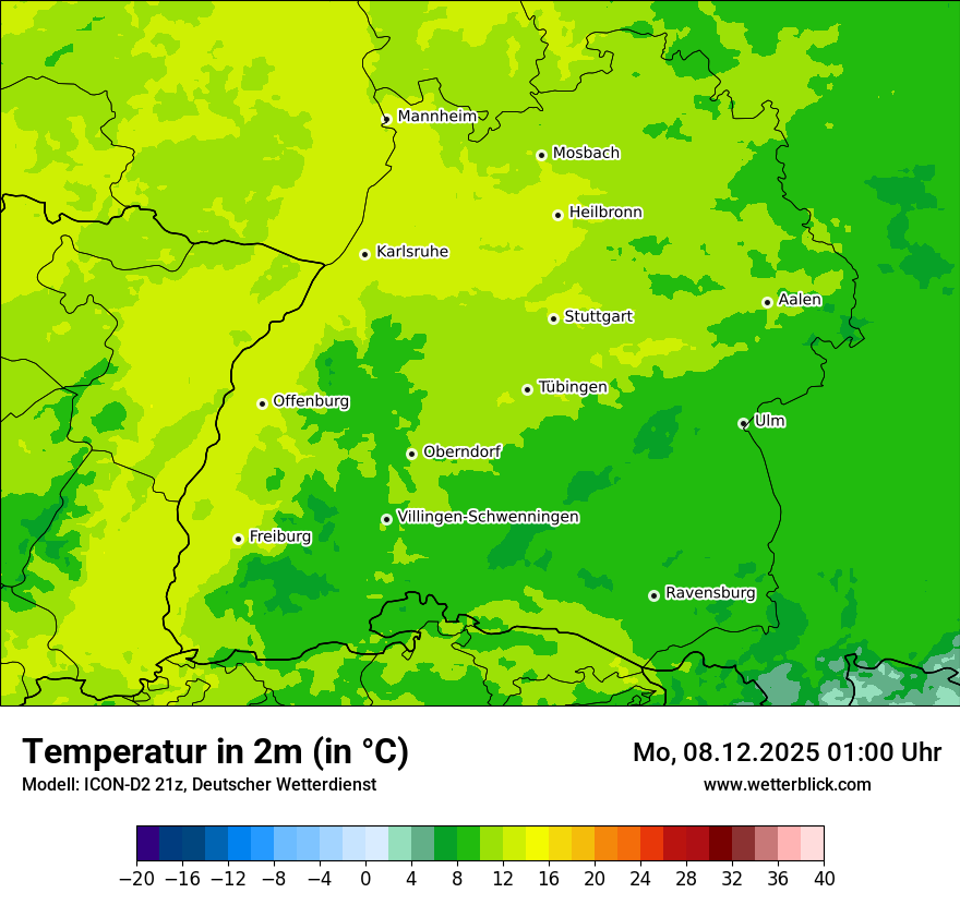 Modellkarten Temperatur