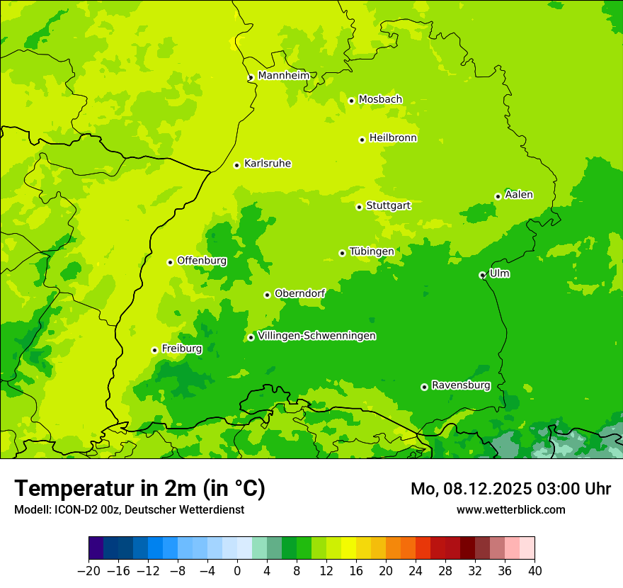 Modellkarten Temperatur