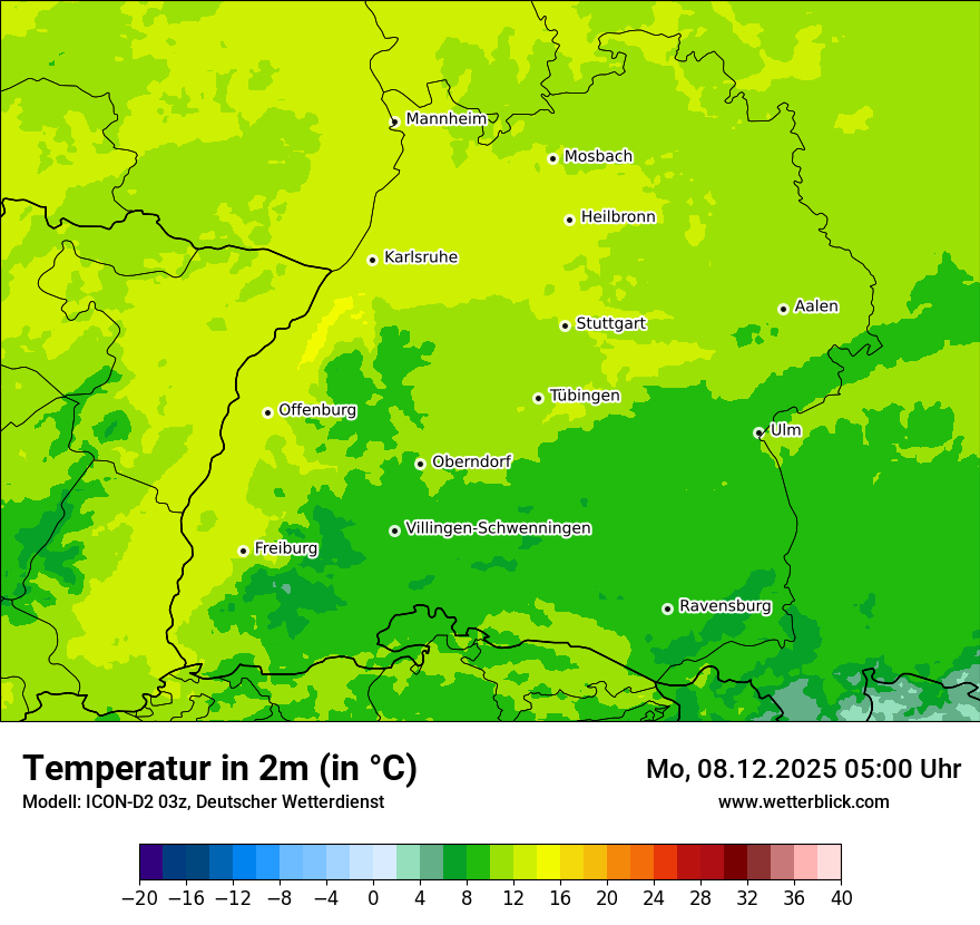 Modellkarten Temperatur
