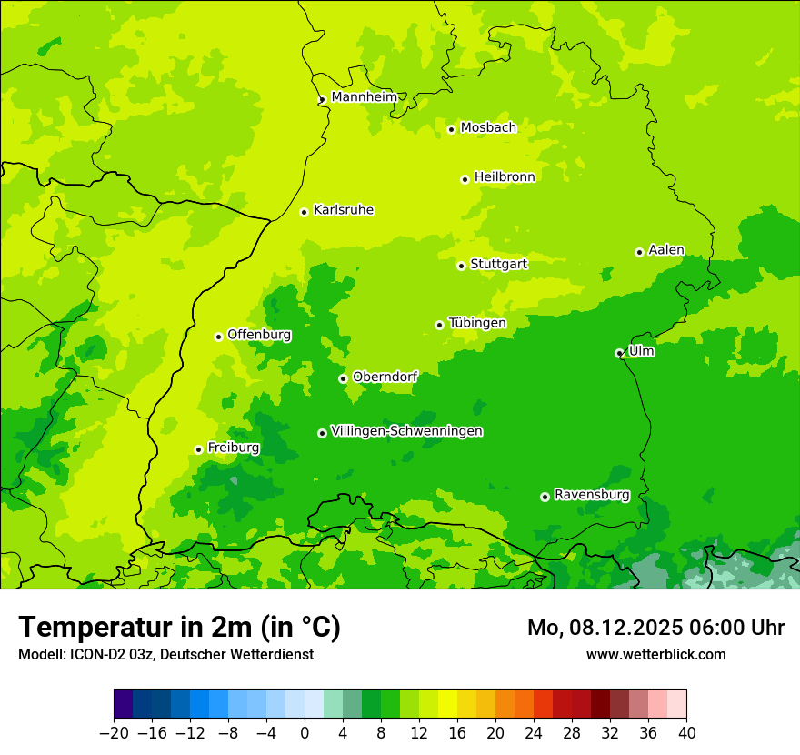 Modellkarten Temperatur
