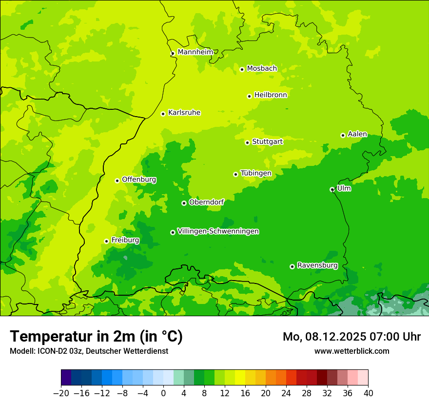 Modellkarten Temperatur