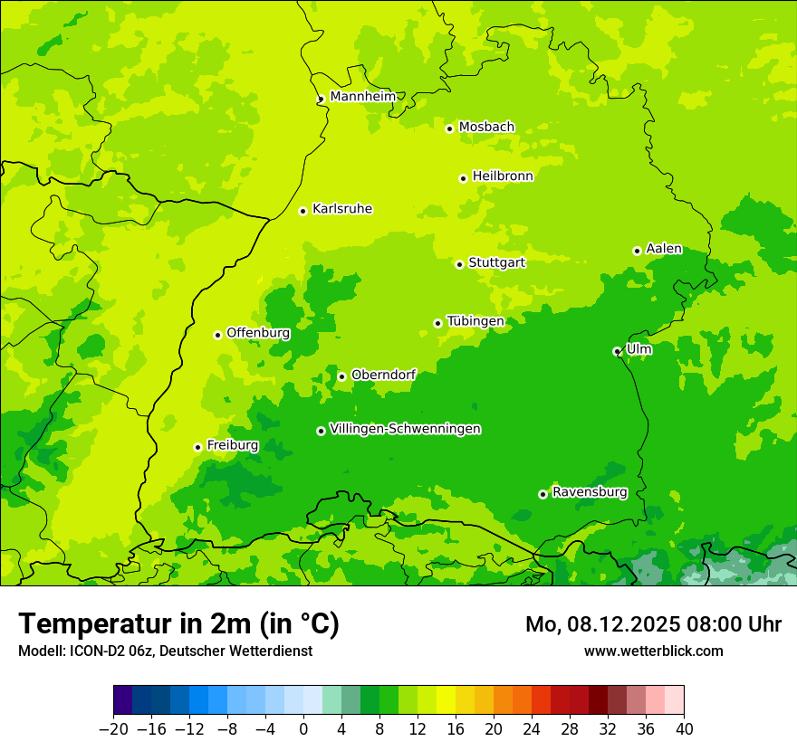 Modellkarten Temperatur