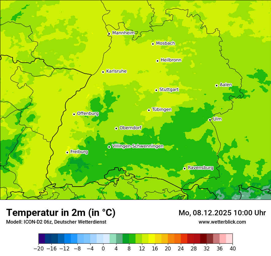 Modellkarten Temperatur