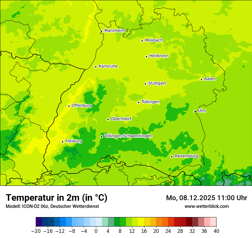 Modellkarten Temperatur
