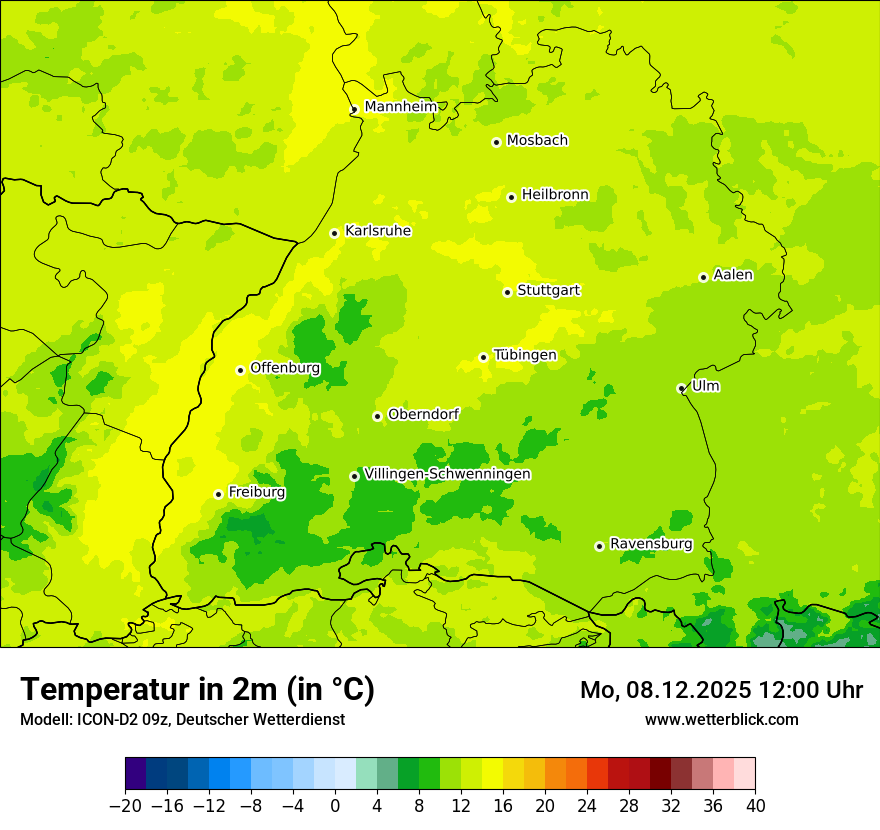 Modellkarten Temperatur