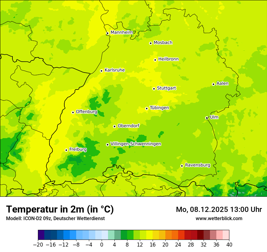 Modellkarten Temperatur