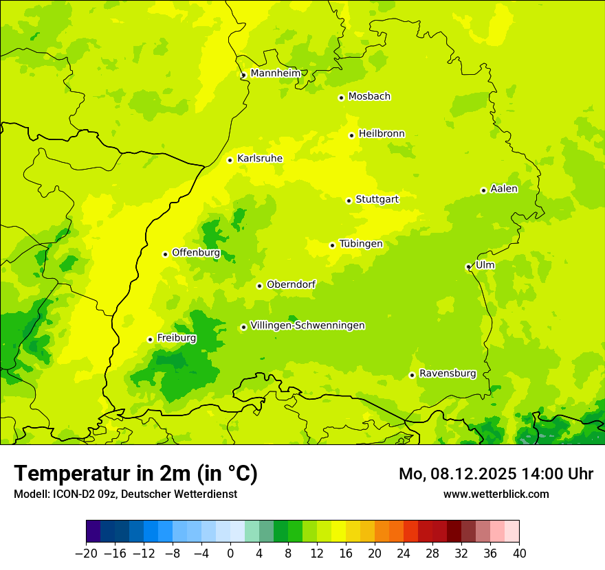Modellkarten Temperatur