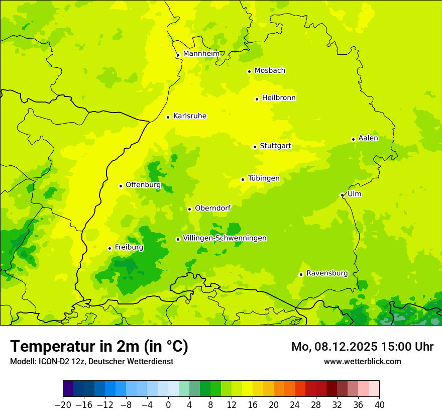 Modellkarten Temperatur