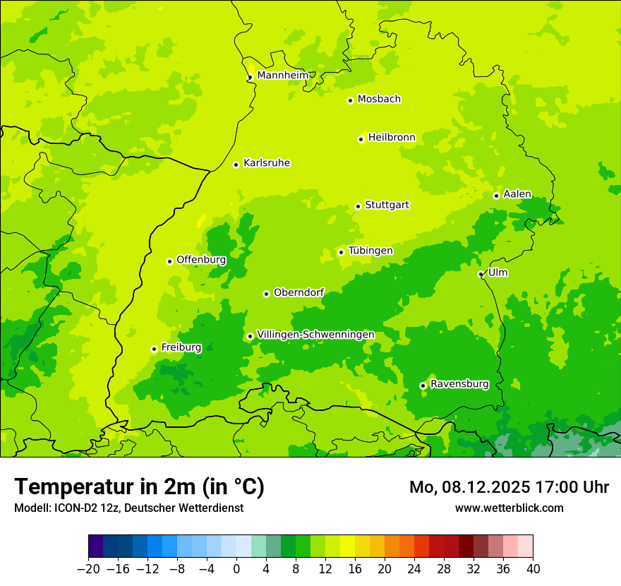 Modellkarten Temperatur