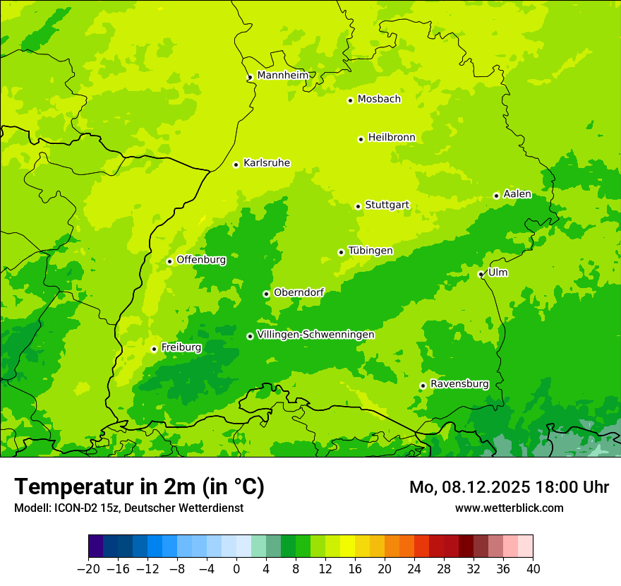 Modellkarten Temperatur