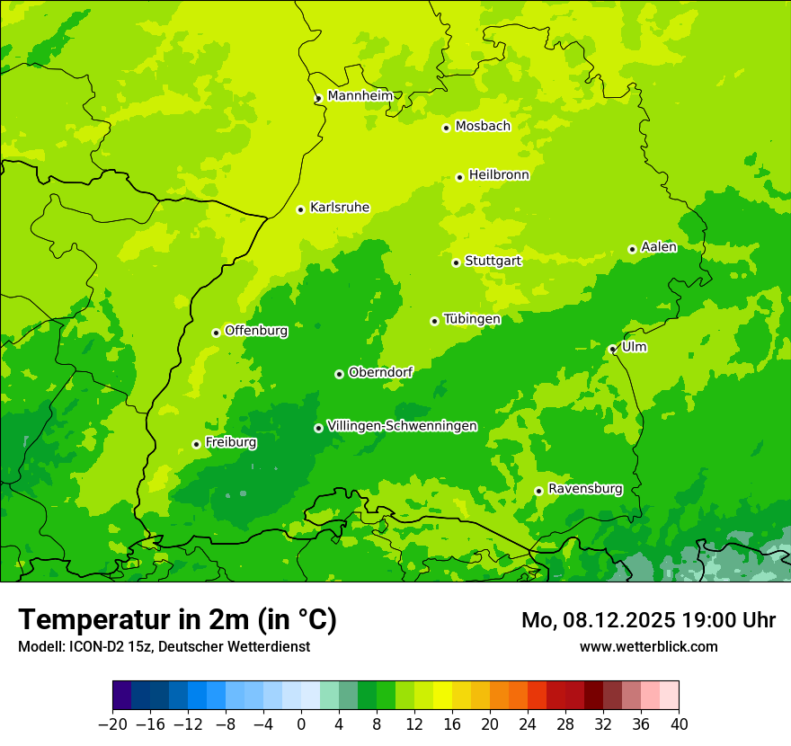 Modellkarten Temperatur