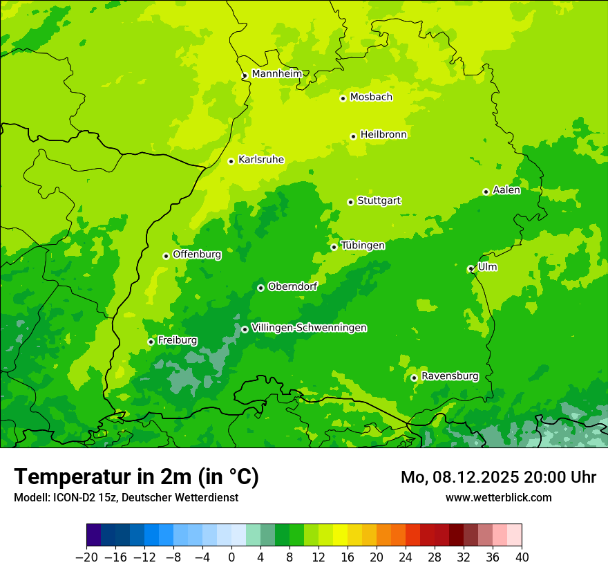 Modellkarten Temperatur