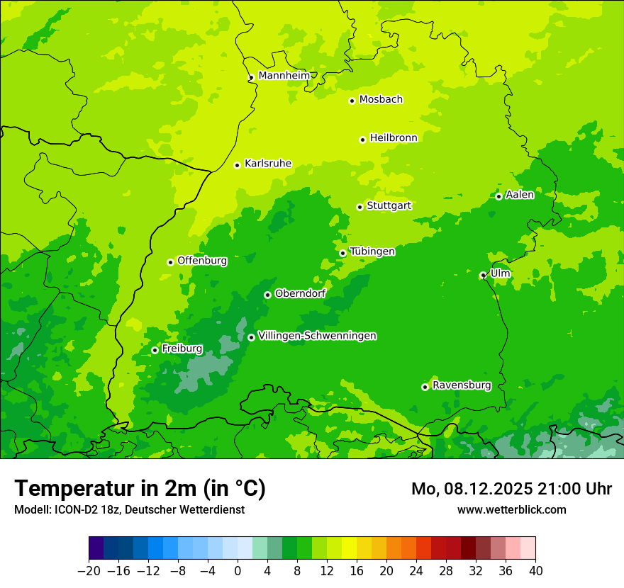 Modellkarten Temperatur