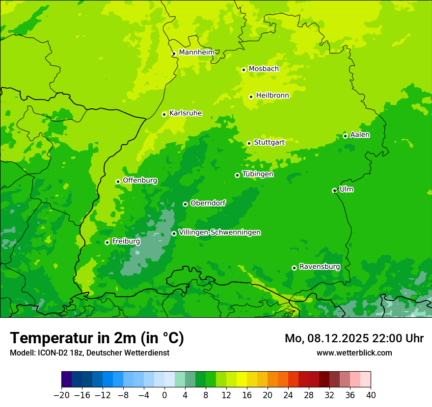 Modellkarten Temperatur