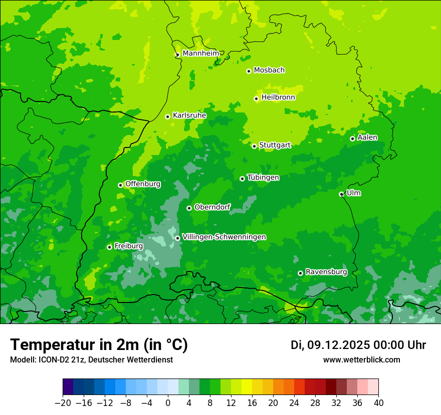 Modellkarten Temperatur