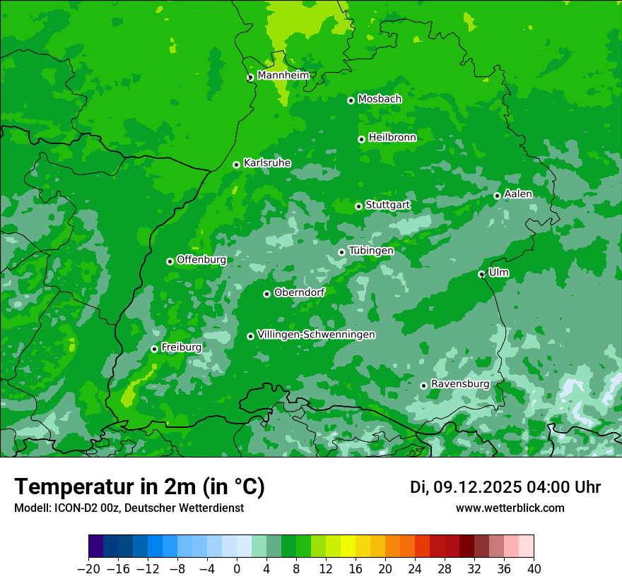 Modellkarten Temperatur