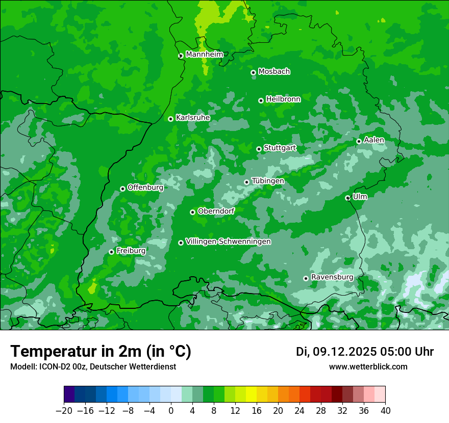 Modellkarten Temperatur