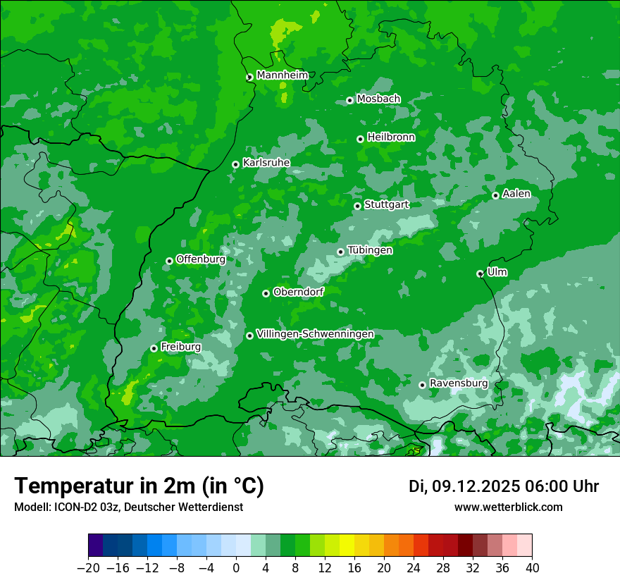 Modellkarten Temperatur