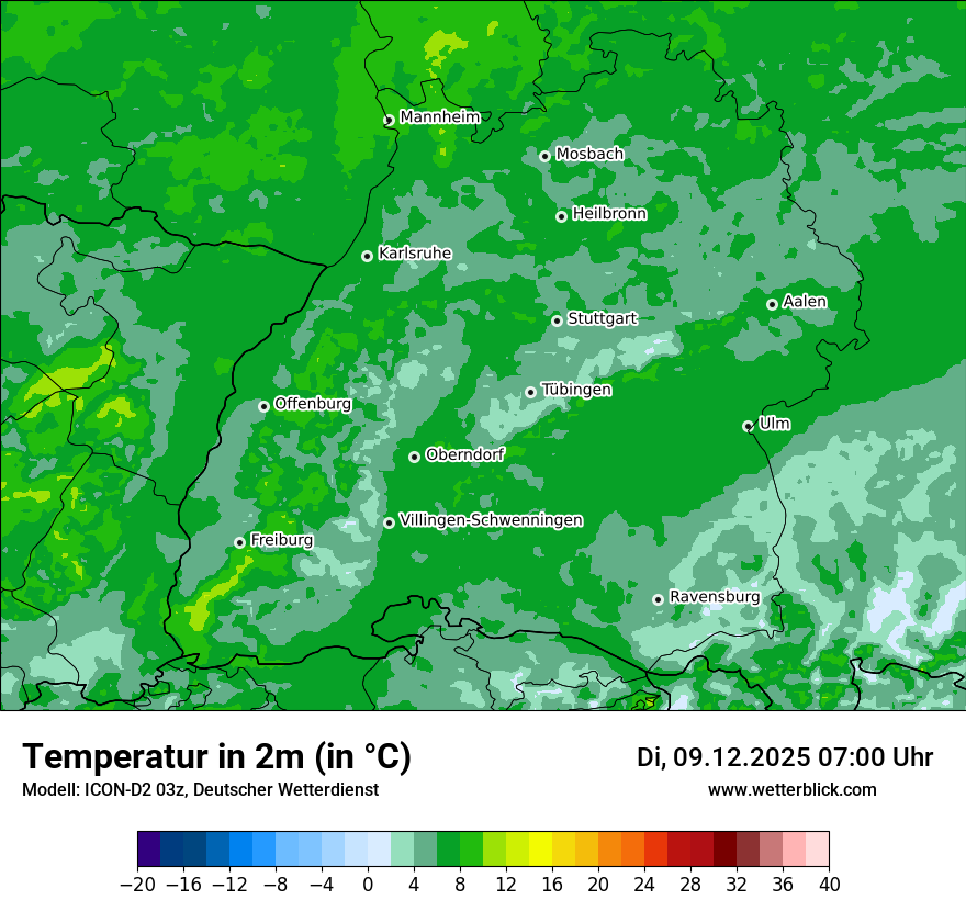 Modellkarten Temperatur