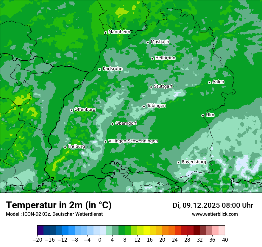 Modellkarten Temperatur
