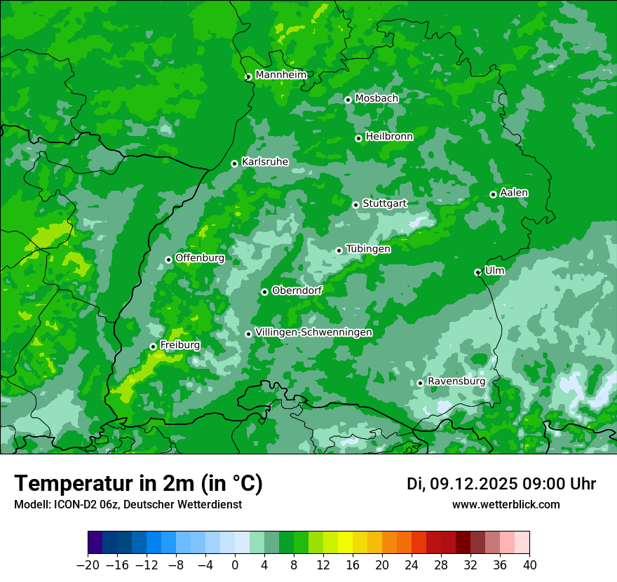Modellkarten Temperatur