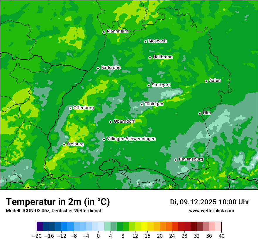 Modellkarten Temperatur