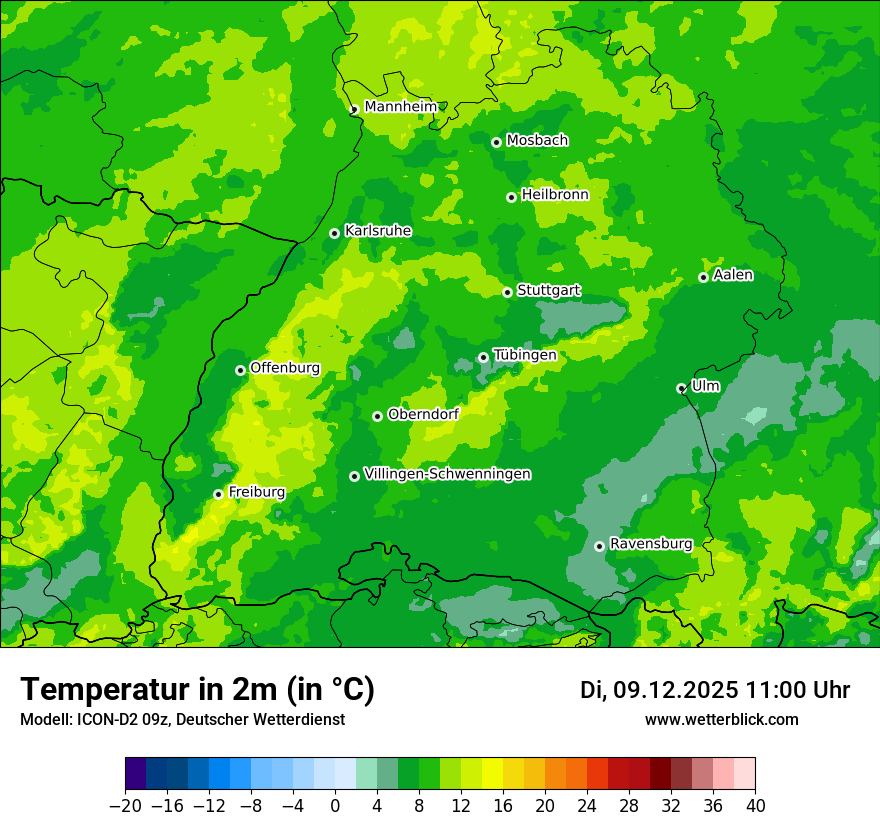Modellkarten Temperatur