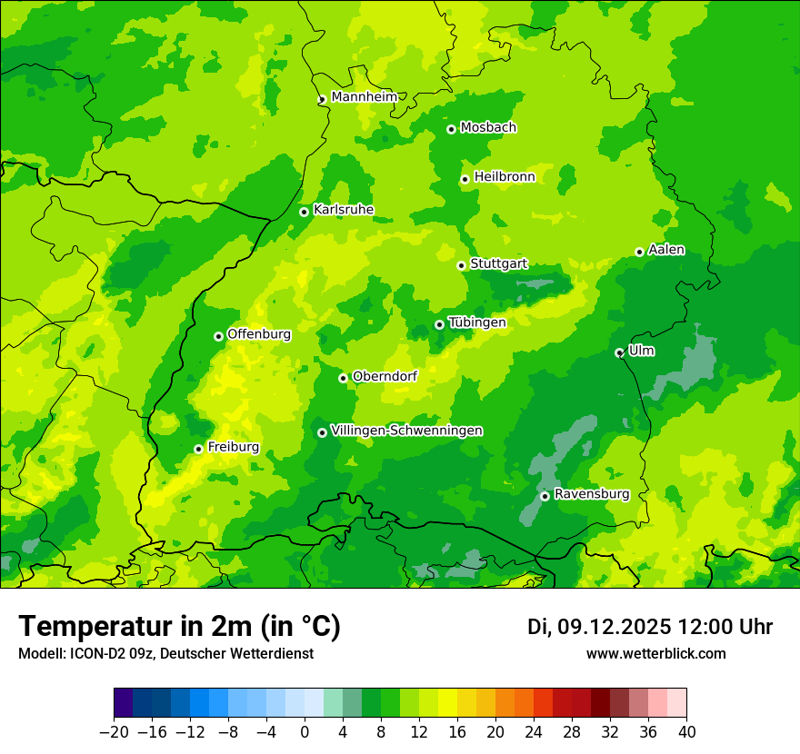Modellkarten Temperatur
