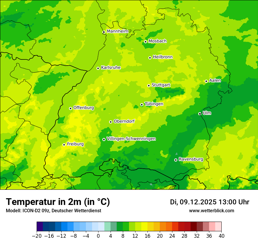 Modellkarten Temperatur