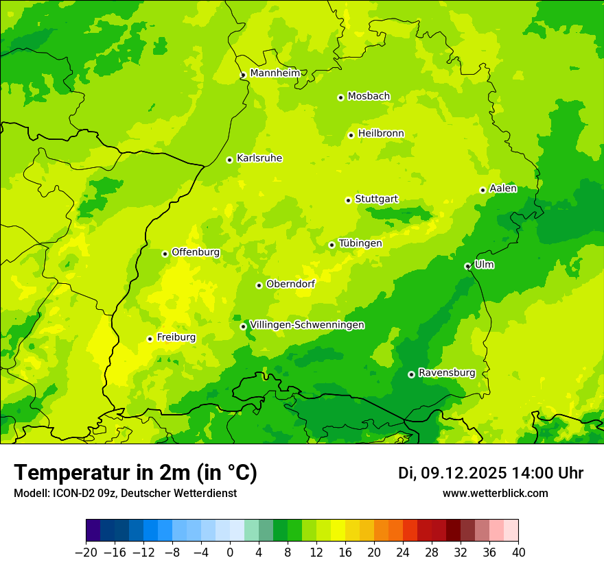 Modellkarten Temperatur
