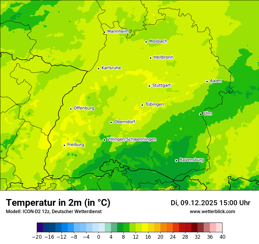 Modellkarten Temperatur