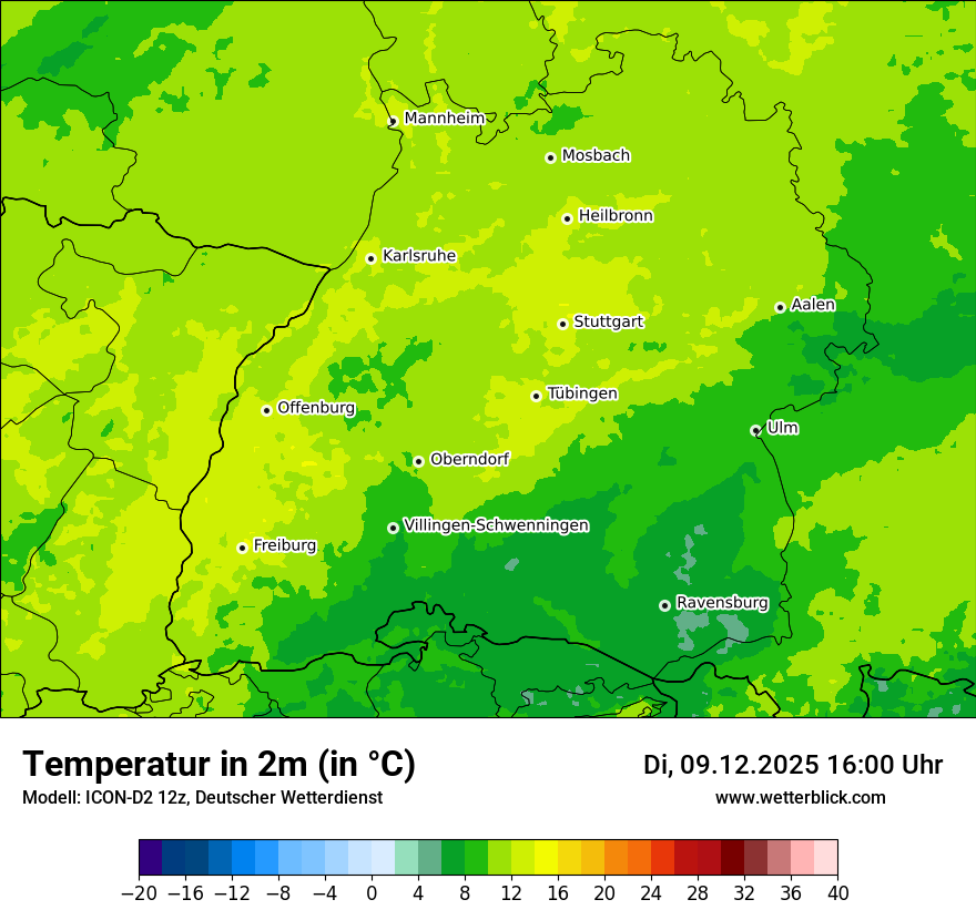 Modellkarten Temperatur