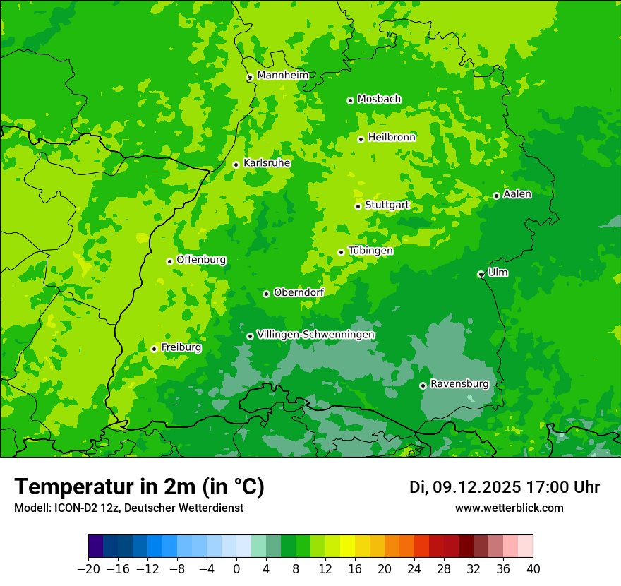 Modellkarten Temperatur