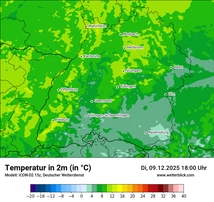 Modellkarten Temperatur