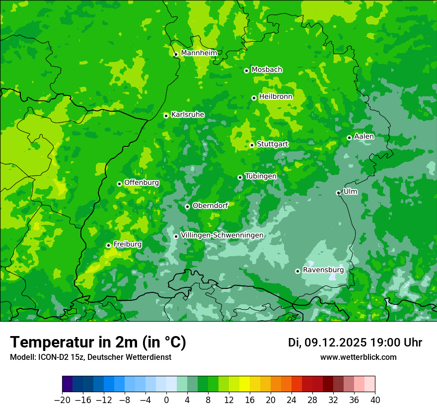 Modellkarten Temperatur