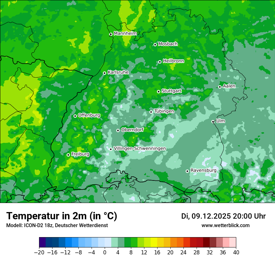 Modellkarten Temperatur