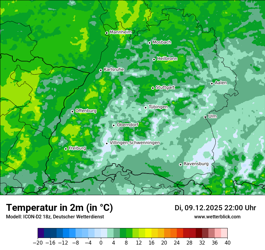 Modellkarten Temperatur
