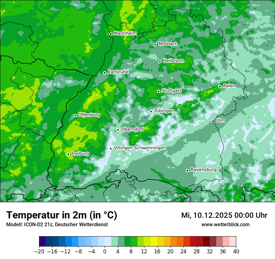 Modellkarten Temperatur