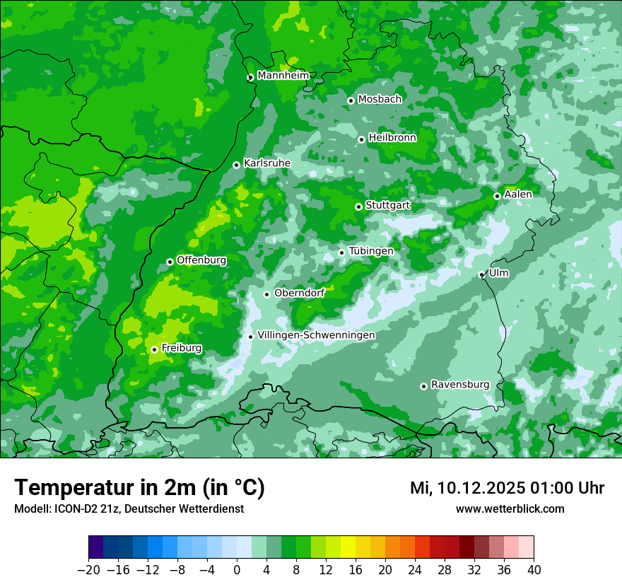 Modellkarten Temperatur