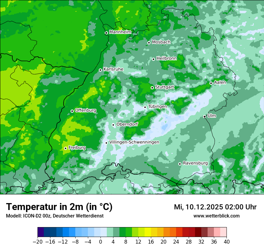 Modellkarten Temperatur