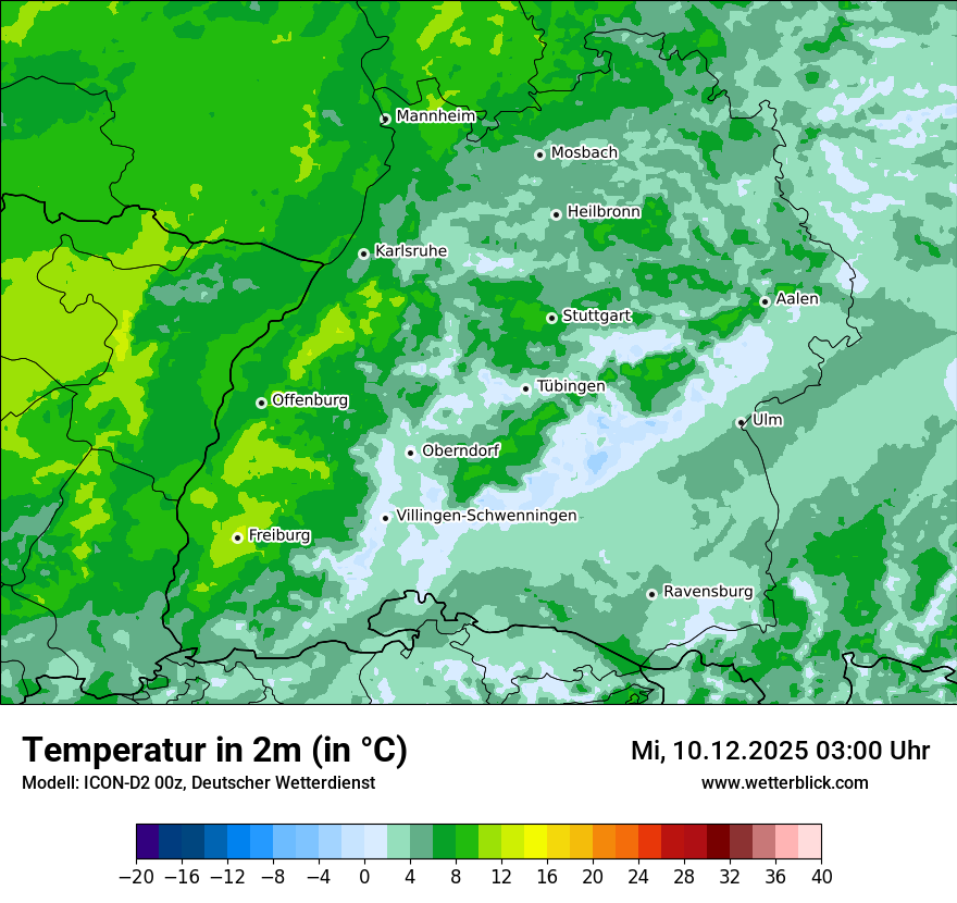 Modellkarten Temperatur