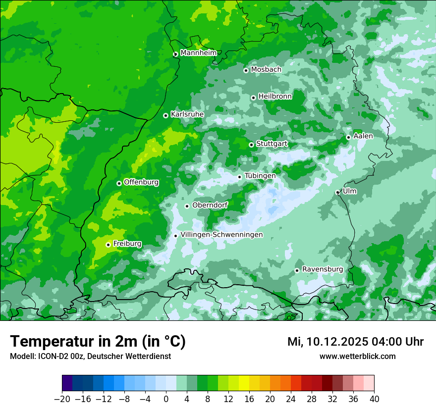 Modellkarten Temperatur