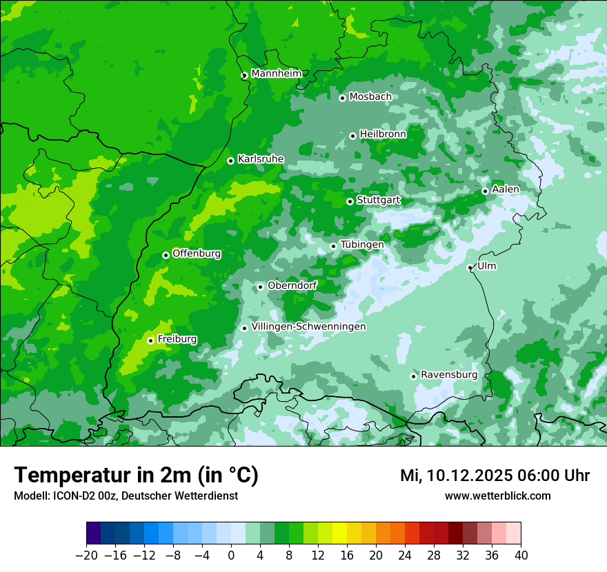 Modellkarten Temperatur