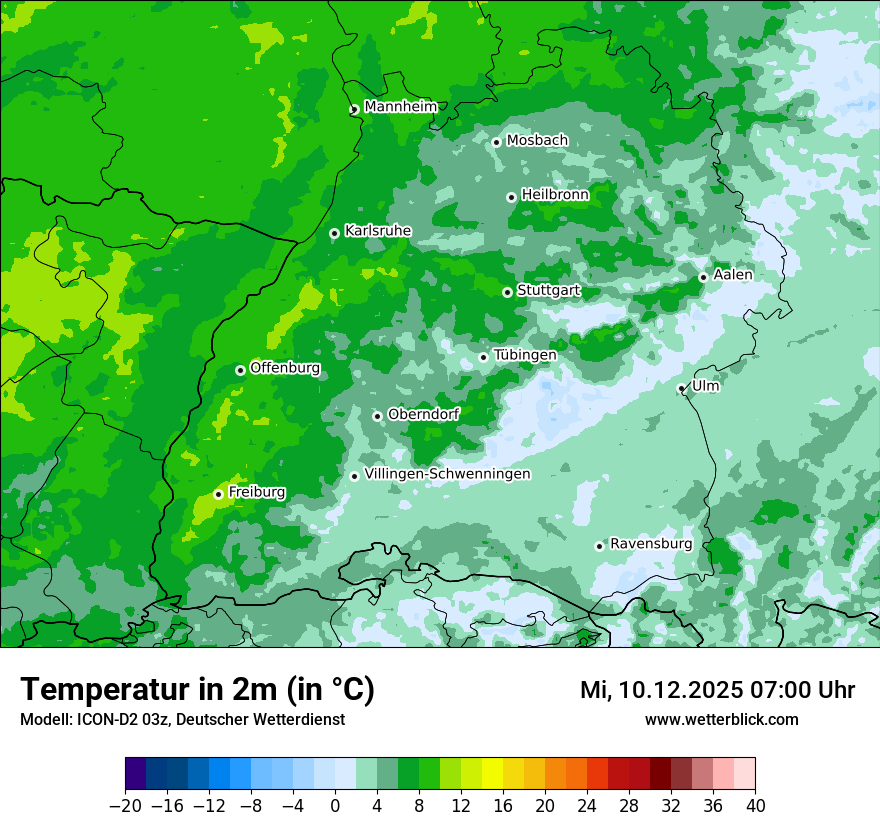 Modellkarten Temperatur