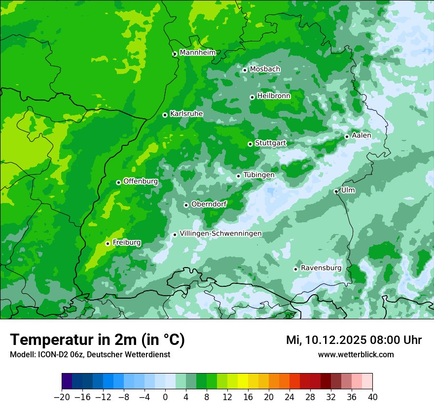 Modellkarten Temperatur