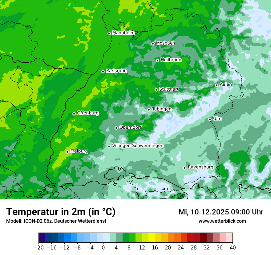 Modellkarten Temperatur