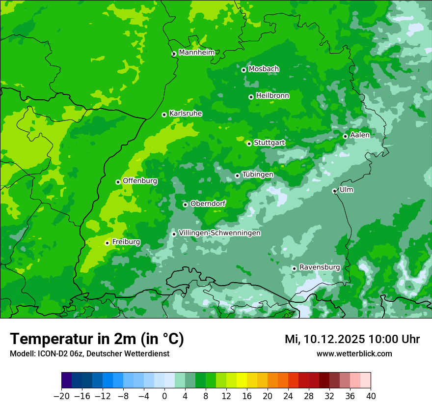 Modellkarten Temperatur